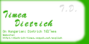 timea dietrich business card